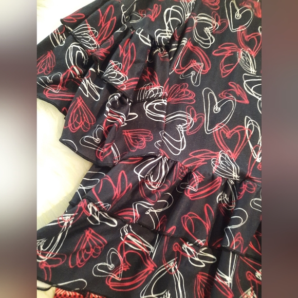 2 Pc Matching Valentines Set - Size 7-8 Ruffle Boutique Set - Color: Red & Black - Picture 2 of 11